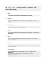 MCLETC quiz 1 Study Guide Questions and Correct Answers