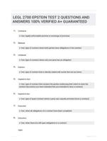 LEGL 2700 EPSTEIN TEST 2 QUESTIONS AND ANSWERS 100% VERIFIED A+ GUARANTEED