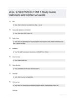 LEGL 2700 EPSTEIN TEST 1 Study Guide Questions and Correct Answers