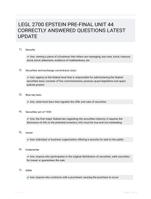 LEGL 2700 EPSTEIN PRE-FINAL UNIT 44 CORRECTLY ANSWERED QUESTIONS LATEST UPDATE