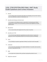 LEGL 2700 EPSTEIN PRE-FINAL UNIT Study Guide Questions and Correct Answers