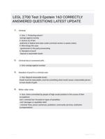 LEGL 2700 Test 3 Epstein 163 CORRECTLY ANSWERED QUESTIONS LATEST UPDATE