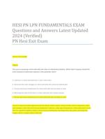 HESI PN LPN FUNDA MENTALS EXAM Questions and Answers Latest Updated 2024 (Verified).