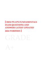 HESI PN LPN FUNDA MENTALS EXAM Questions and Answers Latest Updated 2024 (Verified).