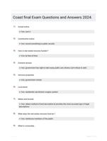 Coast final Exam Questions and Answers 2024.