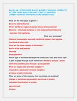 A&P EXAM 1 (ENDOCRINE BLOOD & HEART) 2024-2025 /COMPLETE  ACTUAL EXAM QUESTIONS AND CORRECT ANSWERS