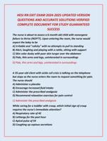 HESI RN EXIT EXAM 2024-2025 UPDATED VERSION  QUESTIONS AND ACCURATE SOLUTIONS VERIFIED  COMPLETE DOCUMENT