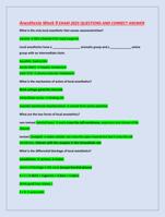 Anesthesia Week 9 EXAM 2025 QUESTIONS AND CORRECT ANSWER