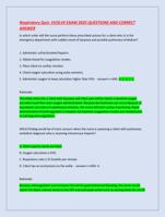 Respiratory Quiz EVOLVE EXAM 2025 QUESTIONS AND CORRECT ANSWER