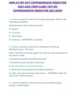 NGN ATI RN VATI COMPREHENSIVE PREDICTOR 2023-2024 FORM A,B&C VATI RN COMPREHENSIVE PREDICTOR 2024 EXAM already verified A+