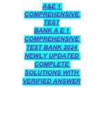 A&E 1 COMPREHENSIVE TEST BANK AE 1 Comprehensive Test Bank Newly Updated Complete Solutions