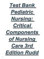 test bank pediatric nursing critical components of nursing care 3rd edition-rudd