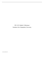 PSY 491 Module 6 Milestone Southern New Hampshire University