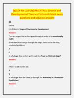 NCLEX-RN (1) FUNDAMENTALS: Growth and  Developmental Theories Flashcards latest exam  questions and accurate answers