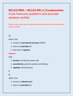 NCLEX-RN® > NCLEX-RN (1) Fundamentals:  Fluids Flashcards questions and accurate  answers verified