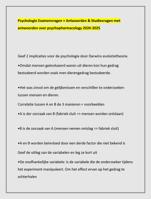 Psychologie Examenvragen + Antwoorden & Studievragen met  antwoorden over psychopharmacology 2024-2025