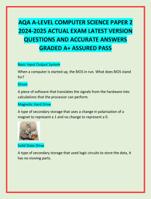 AQA A-LEVEL COMPUTER SCIENCE PAPER 2  2024-2025 ACTUAL EXAM LATEST VERSION  QUESTIONS AND ACCURATE ANSWERS  GRADED A+