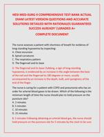 HESI MED-SURG II COMPREHENSIVE TEST BANK ACTUAL  EXAM LATEST VERSION QUESTIONS AND ACCURATE  SOLUTIONS DETAILED