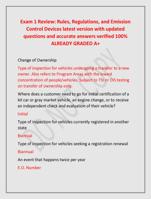 Exam 1 Review: Rules, Regulations, and Emission  Control Devices latest version with updated  questions and accurate answers