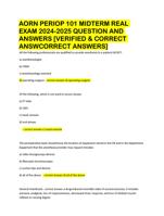 AORN PERIOP 101 MIDTERM REAL EXAM 2024-2025 QUESTION AND ANSWERS [VERIFIED & CORRECT ANSWERS]