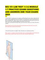 BIO 151 LAB TEST 1-3 & MODULE 1-7 PRACTICE EXAMS QUESTIONS AND ANSWERS END YEAR EXAMS 2024