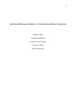 Addressing Staff Shortage in Healthcare: A Critical Analysis and Ethical Considerations