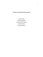 Analysis of a Nursing Practice Case Study