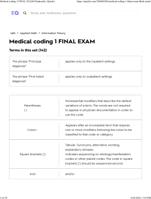 Medical coding 1 FINAL EXAM questions and Answers