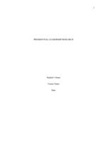 PRESIDENTIAL LEADERSHIP RESEARCH  In this research paper,  you