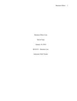 BUS 415 Week 1 Business Ethics Case Paper